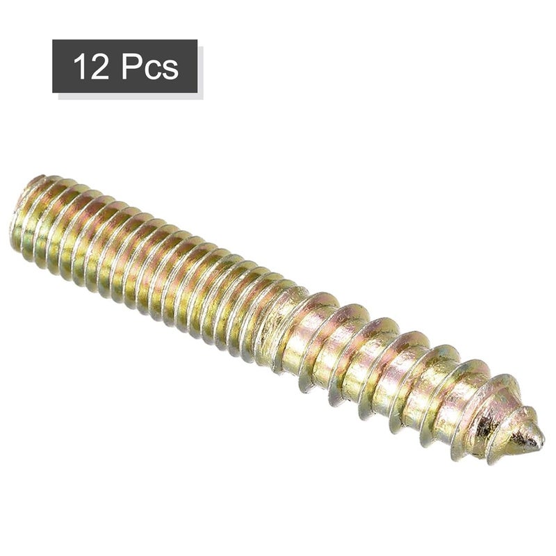 TOP-VIGOR 12Pcs M8x50mm Hanger Bolts, Double Headed Bolts Self Tapping Screw, Double Ended Dowel Screws, Screw Dowels Hanger, Threaded Lag Wood Screws and Machine Bolts for Wood Joint Furniture - Image 3